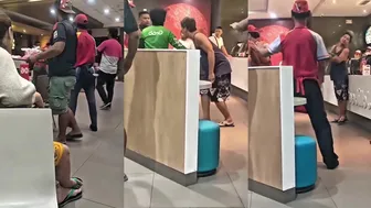 Guy Gets A Meal At The Quick Serve Place