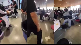 Students Fight Over Seats In The Cafeteria