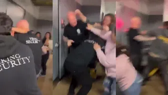 School security kicks student in the face then laughs. Daily fights & entertainm