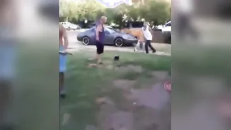 Dudes engage in a bat duel