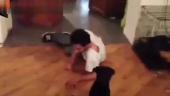 Man Slammed Onto Floor After Couch Space Clash