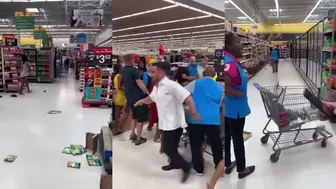 Daily Food Fight In A Supermarket