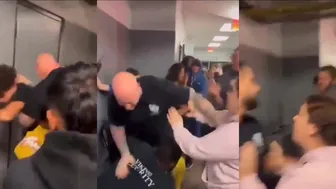 Man attacks Security for Kicking Teen in the Head