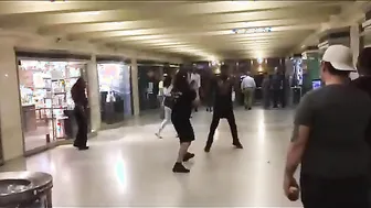 Long-haired MMA Fighter Takes On Challenge In NYC Mall