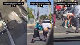 Bystander Steps In To Beat Up Bully harassing Flower Vendor