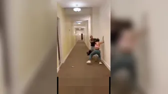 Girl knocks on her enemys door!