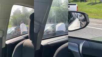 Unexpected Sunroof Visitor During Road Rage Fix