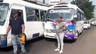 Traffic Stopped For Bus Drivers Protest In Tegucigalpa