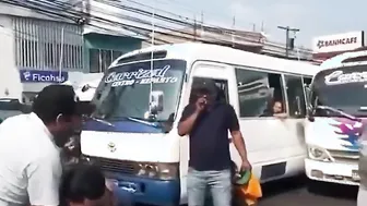 Traffic Stopped For Bus Drivers Protest In Tegucigalpa