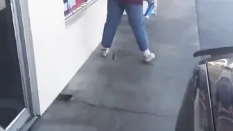 Woman Pisses In Front Of A Liquor Store In Modesto, Ca