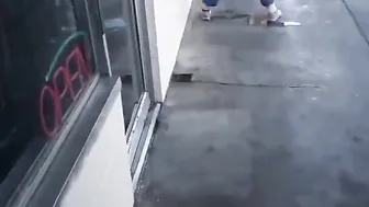Woman Pisses In Front Of A Liquor Store In Modesto, Ca
