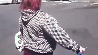 Woman Pisses In Front Of A Liquor Store In Modesto, Ca