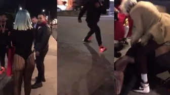 Short Guy Defends His Girl At Halloween Party