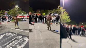 Guy Demands A Fight At Car Meet Entering Moment