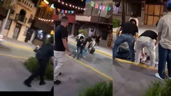 Two guys vs. Four! Black Button Down And White Button Down Get Jumped!