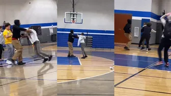Coach Had To Pick lil bro up like a princess.