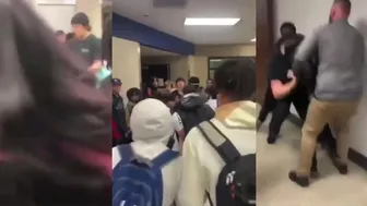 Kid gets jumped for hitting a girl - Lmk!