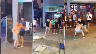 Bare-chested MMA Fighter Knockouts Bar Goers!