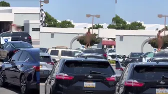 Naked Man Gets Busy in Cop Car