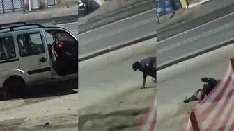 Woman choke Man Unconscious After Dragged From Car