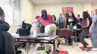 Girl vs. Girl Classroom Fight