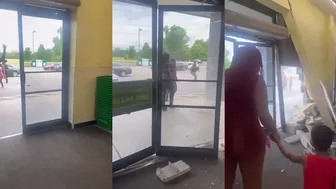 Lady Walks Off After Car Hits Her at Dollar Tree