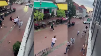 Mass street fighting event