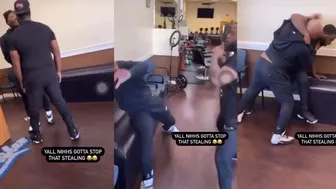 Dude caught stealing got a beating!