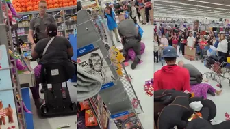 Crazy Lady Crashes Out at Walmart