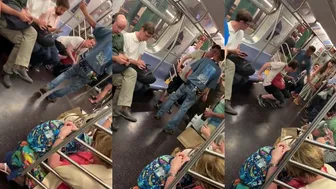 Subway spitter Gets Slapped!