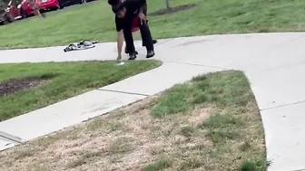 Security guard showed us his patience in daily fights.