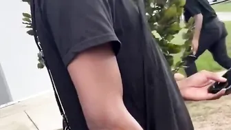 Security guard showed us his patience in daily fights.
