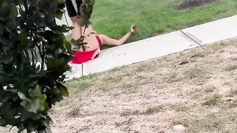 Security guard showed us his patience in daily fights.