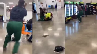 Crazy Fight In A Supermarket
