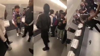 Grade A Knockout In A Public Restroom
