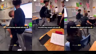 White Student Fights Tall Black Kid In Class