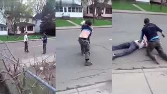 Two Workers Settle Their Differences Fiercely