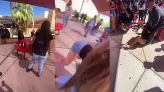 Girl Jumps Mans For Talking To Her
