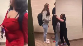 Girl Fights Another Girl In The School Bathroom For Calling Her Obese!