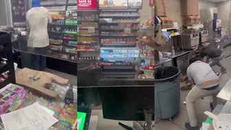 Convenience store Workers Vs. Thief ????