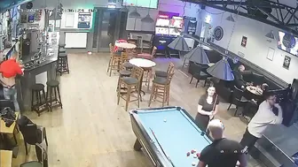 Drunk dude gets knocked out for touching mans girl!