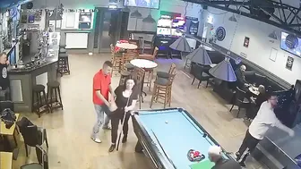 Drunk dude gets knocked out for touching mans girl!