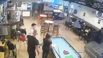 Drunk dude gets knocked out for touching mans girl!