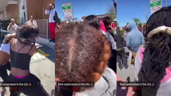 Crazy Girl Fight Outside Of School She Got Slammed