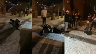 Short Swimmer Dominates Much Taller Opponent In Street Fight