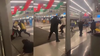 Craziest Video: Fight Outbreak At Chicago International Airport