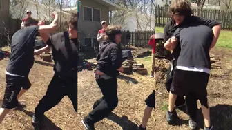Spinning Back Fist In Streetfight