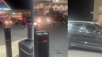 Four Guys And A Drunk Girl Fight At Store
