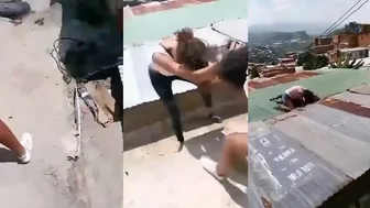 Venezuelan women roof fight!