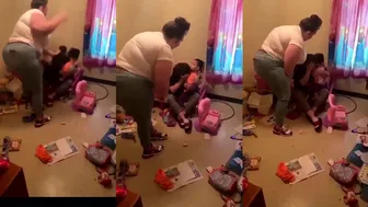 Daily fights and entertainment: karen abuses a mother with her 4 year old daught